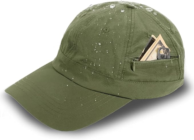Mens Water-Resistant Baseball Cap Womens Rain Hat Foldable Outdoor Running Sun Fishing hat