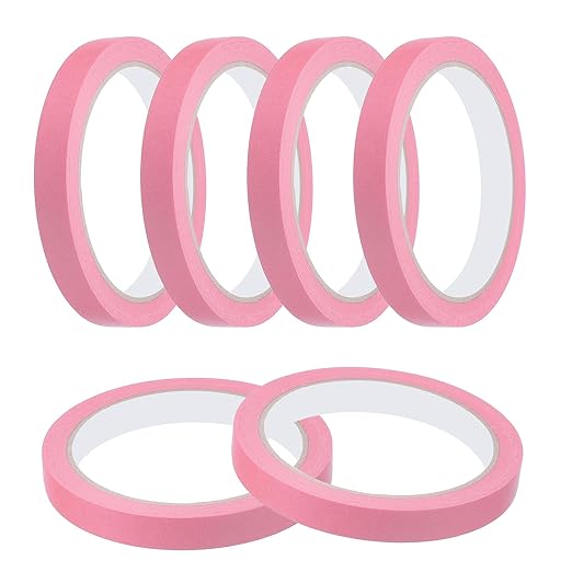 MECCANIXITY Masking Tape 0.5 Inch x 21 Yard Painter's Tape Pink Paint Tapes by MECCANIXITY