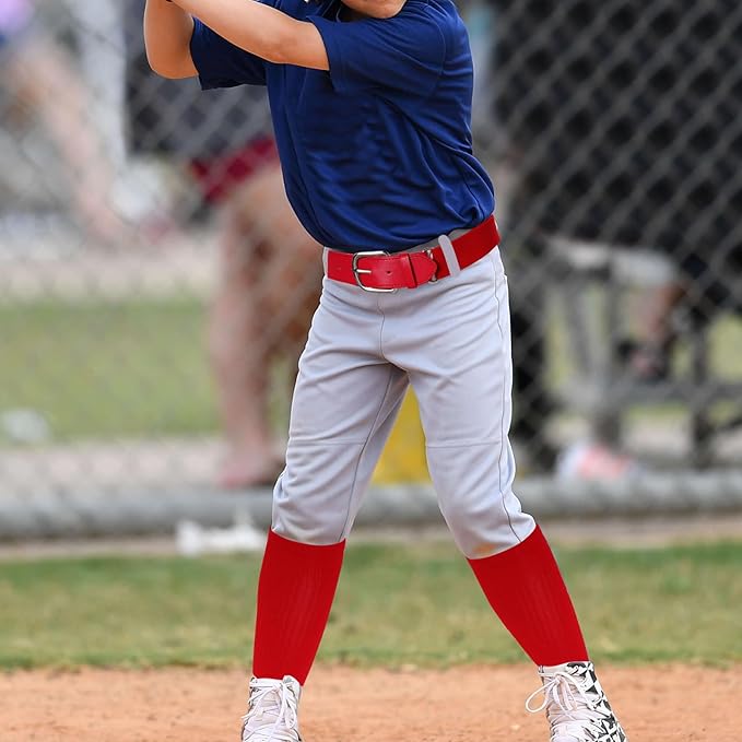 Dxhycc Youth Baseball Socks and Belt Combo Set Softball Baseball Socks and Elastic Waist Belt for Youth Boys Girls
