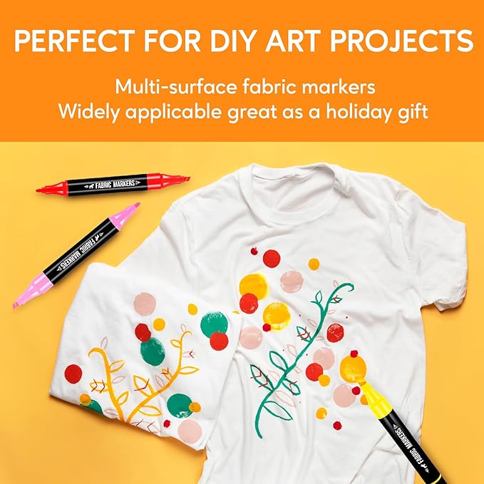 Fabric Markers Permanent for Clothes, 20 Colors Dual Tip - Image 4