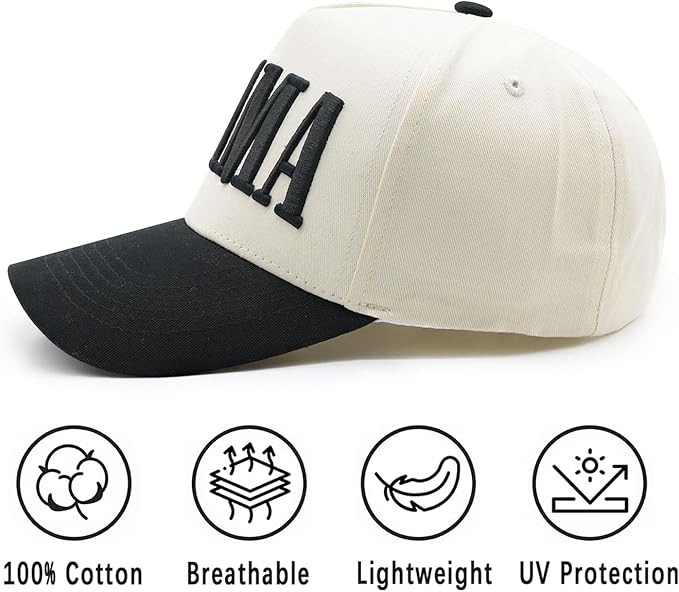 Womens Mama Trucker Hat, Vintage Snapback Mom Baseball Cap, Trendy New Mom Gifts Mothers Day Outfits for Mommin