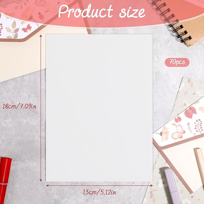70 Pcs Translucent Vellum Paper, 5.12x7.09 Inch Printable Tracing Paper Wedding - Image 2