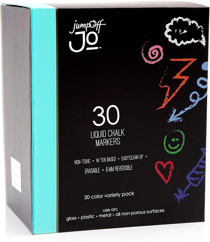 JumpOff Jo – Liquid Chalk Markers – Reversible Chisel and Round Tip – Multi by JumpOffJo