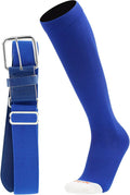 MadSportsStuff Softball or Baseball Socks and Belt Combo - Youth and Adult Sizes Boys and Girls Men and Women