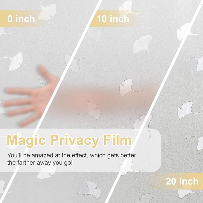 Window Privacy Film Decorative for Front Door, Bathroom Static Cling Stained - Image 2