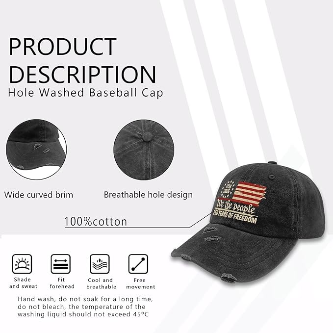 U.S. 250th Anniversary 250 Years Freedoms 1776-2026 Baseball Hats Funny