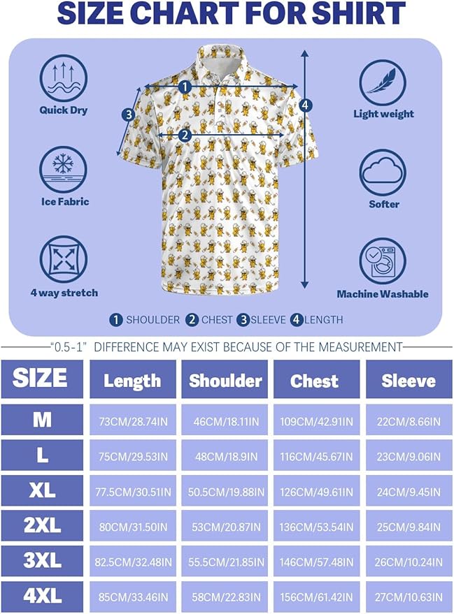 Mens Golf Shirts Golf Polo Shirts for Men Short Sleeve Polo Shirts Golf Gifts