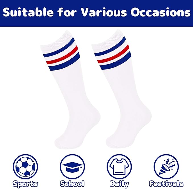 Olreco 1 Pack Toddler Kids Youth Soccer Socks Girls Boys Baseball Socks Youth Knee High Softball Football Accessories Cotton