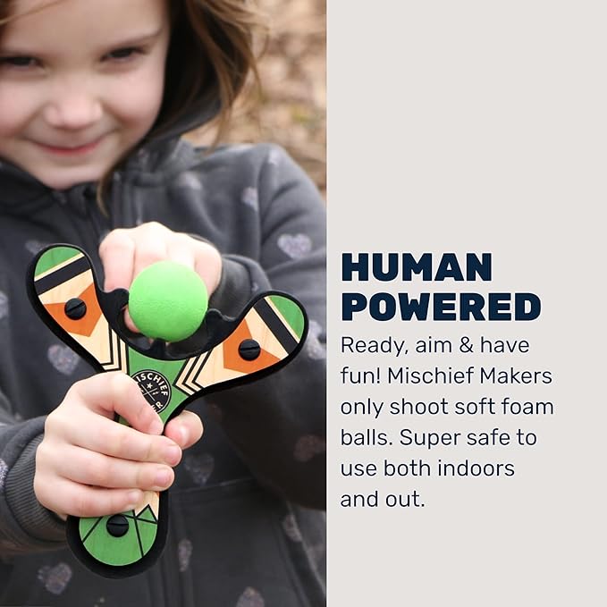 Mighty Fun! - Mischief Maker® Wooden Slingshot - Classic Series - Real Wood - Image 8