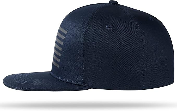UALON Baseball Cap, Snapback Trucker Hat for Men & Women with American Flag and Adjustable, Breathable Mesh, Flat Bill Hats