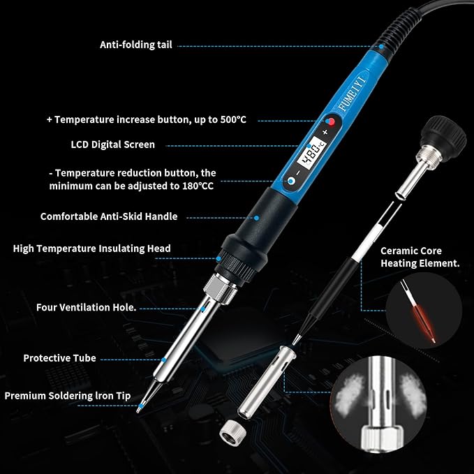 Soldering iron kit, fast heating within 10 seconds LCD digital adjustable - Image 3