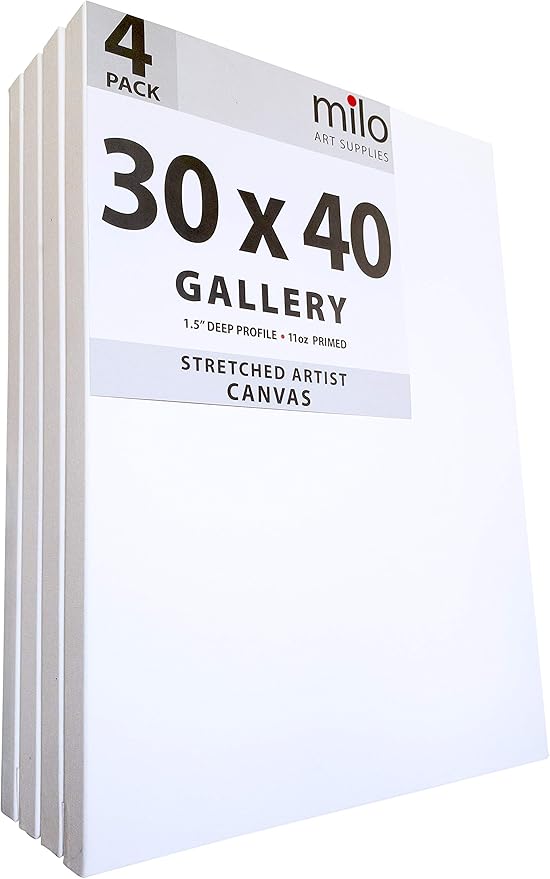 milo Stretched Artist Canvas | 30x40 inches | 4 Pack | 1.5” inch Thick Gallery by milo