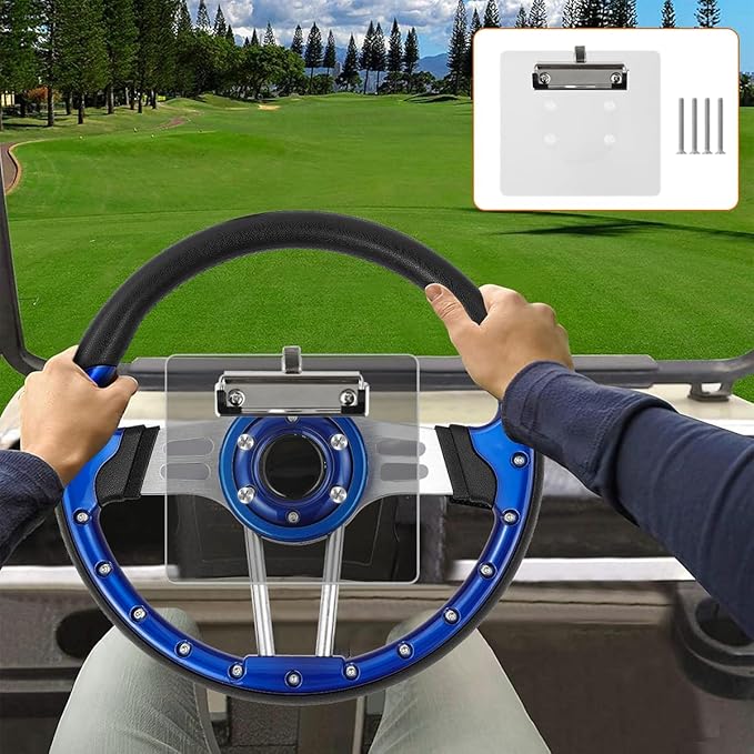 Golf Cart Scorecard with Pencil Holder Suitable for Almost All EZGO/Club Car/Yamaha Golf Carts Models with 5 or 6 Hole Golf Cart Steering Wheels