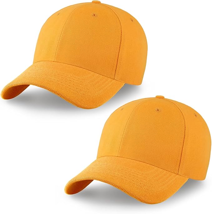 2-Pack Classic Structured Baseball Cap Adjustable Snapback Multipack Ball Caps for Custom Embroidery Running Workouts Outdoor