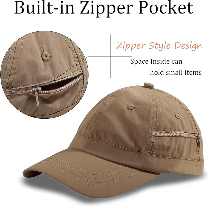 Mens Water-Resistant Baseball Cap Womens Rain Hat Foldable Outdoor Running Sun Fishing hat