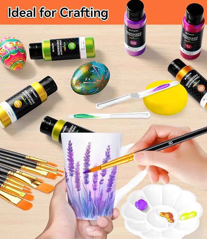 52 PCS Iridescent Acrylic Paint Set - Image 6