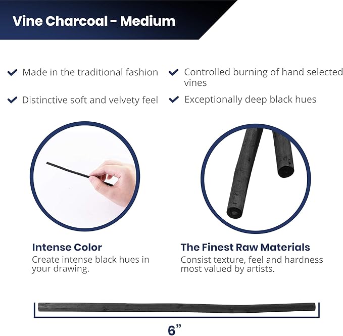 Pacific Arc 2 Pack Artist Vine Charcoal, and Fine Art … - Image 4