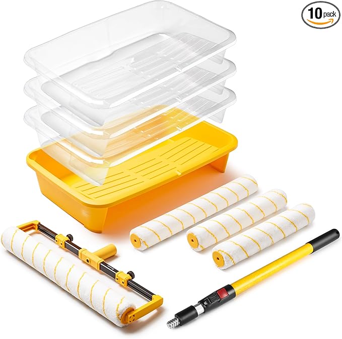 Voomey 18" Paint Roller Kit，10Pc Paint Roller Tray by VOOMEY