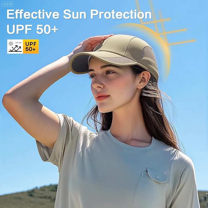HH HOFNEN Quick Dry Baseball Cap Unstructured Running Cap Water-Resistant UPF 50+ Mesh Golf Sun Hats for Men Women