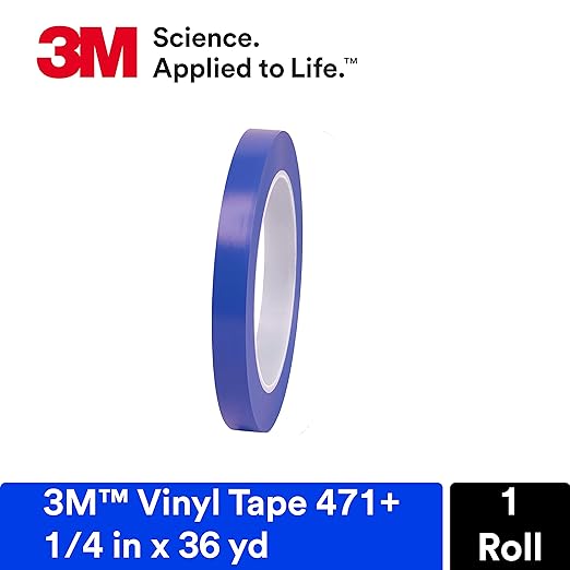 3M Vinyl Tape 471+, 1/4 in x 36 yd, 1 Roll, Fine Line Tape - Image 2