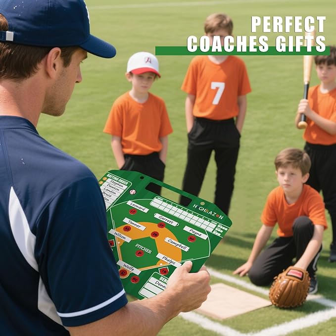 Magnetic Baseball Lineup Board with Bag - Dry Erase Coaching Board for Baseball,Softball Lineup Cards Marker Boards,Baseball Lineup Board for Dugout,Baseball Clipboard for Coaches