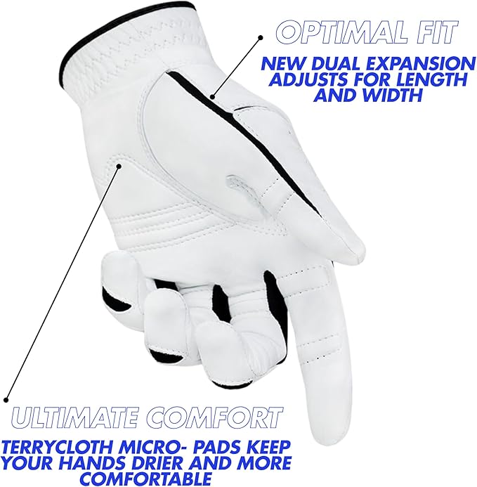 Bionic Men's StableGrip 2.0 Golf Glove Made from Premium Cabretta Leather