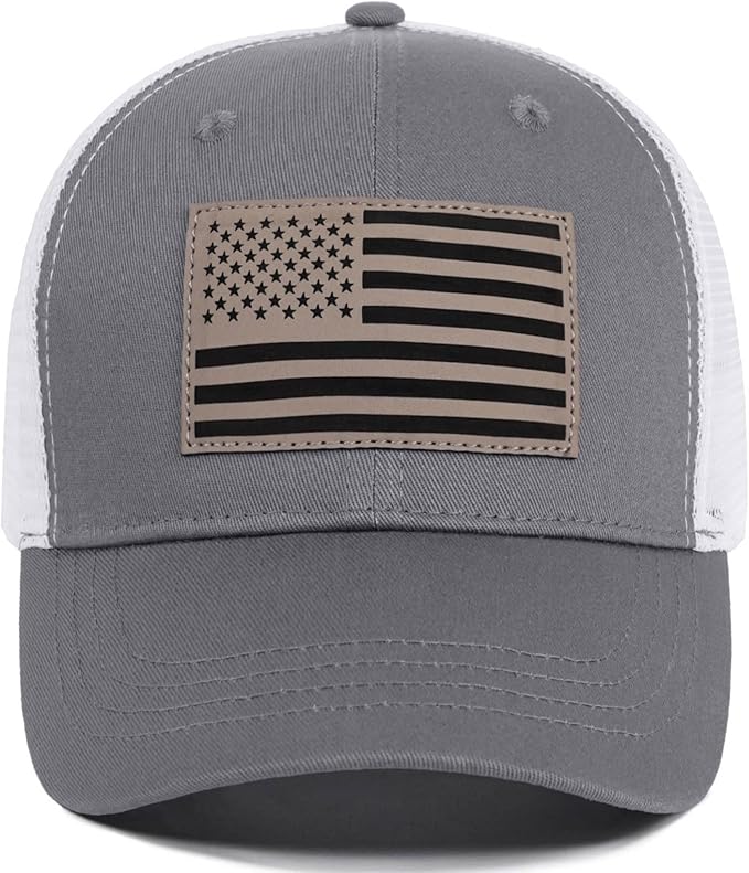 American Flag Trucker Hat - Snapback Hats for Men Women Baseball Cap - Breathable Mesh & Adjustable Fit for Casual Wear