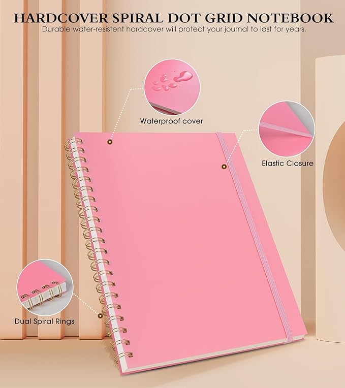 Dotted Notebook, Spiral Notebook Journal 8.5” x 11”, A4 Large Dot Grid Notebooks - Image 3