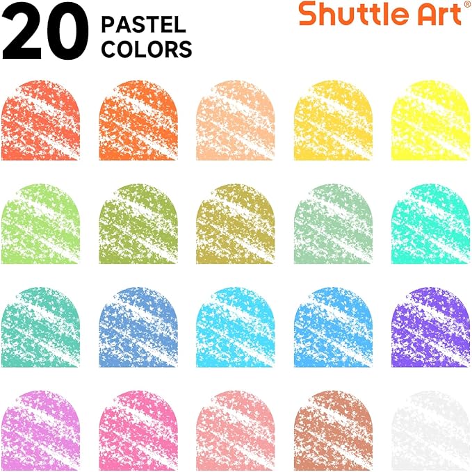 Shuttle Art Tempera Paint Sticks, 20 Pastel Colors, Solid Tempera Paint - Image 3