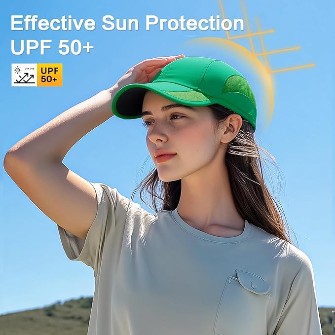 HH HOFNEN Quick Dry Baseball Cap Unstructured Running Cap Water-Resistant UPF 50+ Mesh Golf Sun Hats for Men Women
