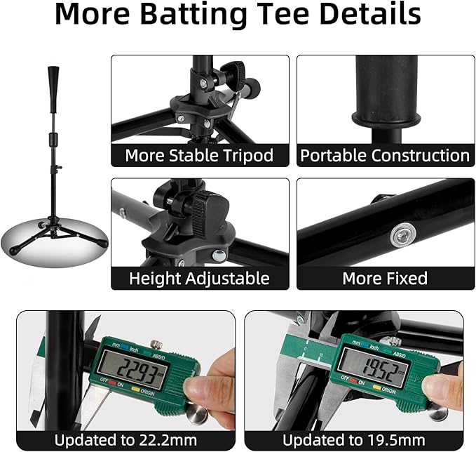 23.5 to 39.76 Inches Baseball Tee for Kids, Batting Tees for Baseball with Carry Bag, Portable Stable Tanner Tee, Baseball Training Equipment Aged 5-12, Softball Tee for Batting and Hitting