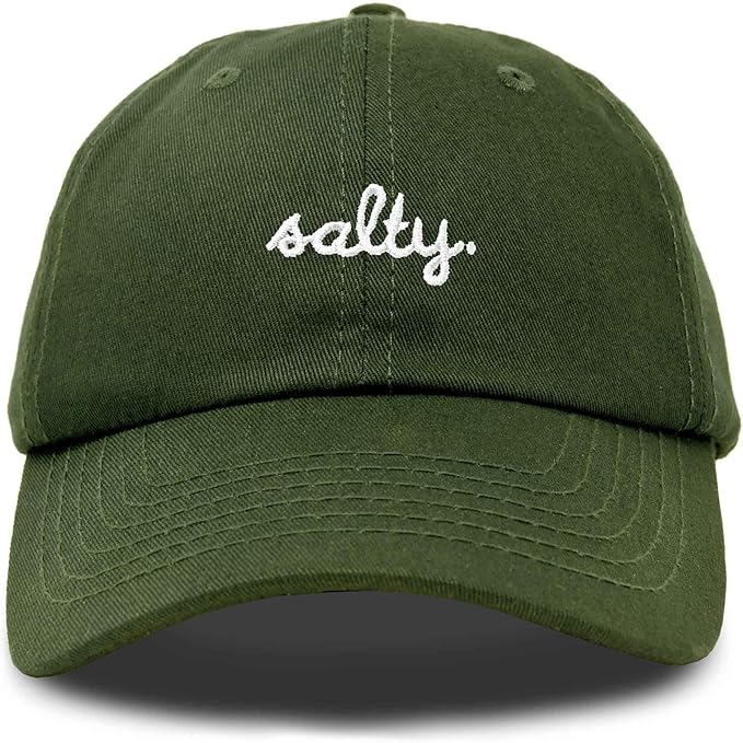 DALIX Salty Embroidered Cotton Beach Baseball Cap Adjustable Dad Hat Womens
