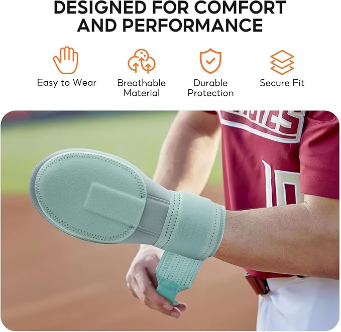Baseball Sliding Mitt, Youth Ages 6-12 & Teens Adults 12+, Sliding Glove Hand Guard for Baserunning, Hard Shell Ambidextrous Left/Right, Baseball/Softball Compatible, Drip Style