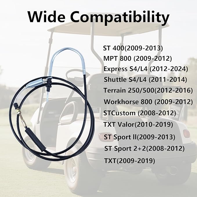 Accelerator Throttle Cable for EZGO E-Z-GO Cushman Golf Cart，for Express MPT Shuttle ST Terrain TXT Workhorse 2008-2024，Replace 608608 604899