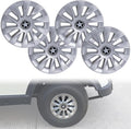 8 Inch Golf Cart Hub Caps Wheel Covers for EZGO Club Car Yamaha Accessories, Snap-On Plastic Hubcaps Set of 4, Silver Chrome Finish for Most 8" Wheels (Silver)