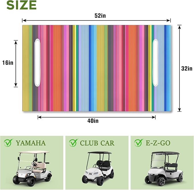 Golf Cart Seat Covers Club Car Golf Cart Accessories for Men Women Golf Carts Seat Towel Blanket 2-Seat Golf Cart Decorations