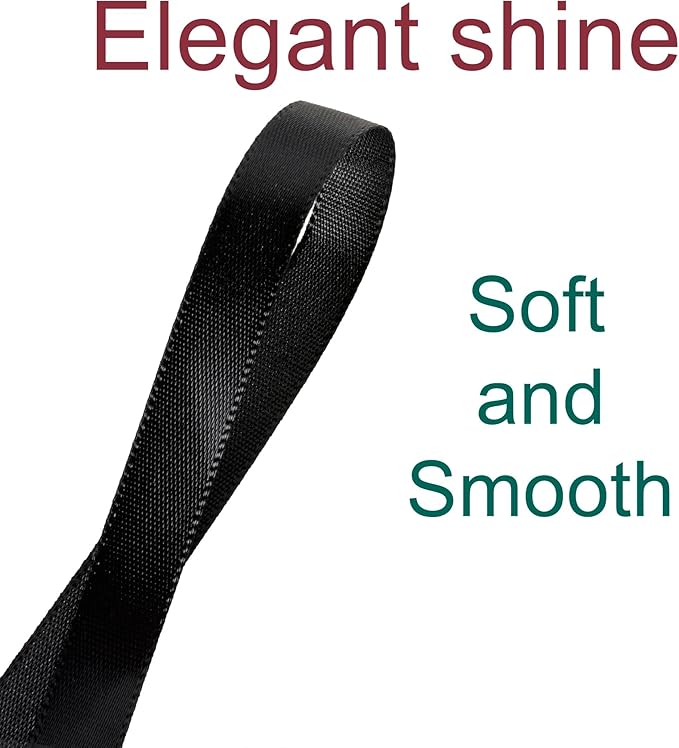 3/8 Inch Black Ribbon, 50 Yards Craft Polyester Satin Ribbon Perfect - Image 3