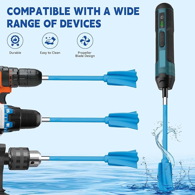 Suzzam Silicone Resin Mixer Paddles, 1/4" Drill Epoxy Mixer Attachment - Image 5