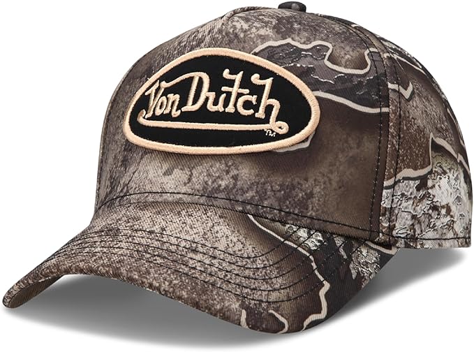 Von Dutch Men & Women’s Baseball Cap - Adjustable Snapback Canvas Hat with Curved Brim Structured Logo Patch Vintage Style