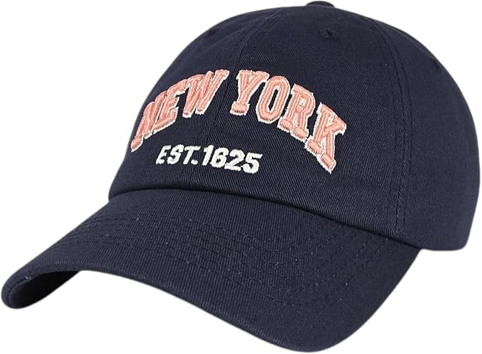 Elidan NY Dad Hat New York EST.1625 Cotton Cap, Adjust Buckle Strap, Unstructured Low-Profile NY Baseball Cap for Men & Women