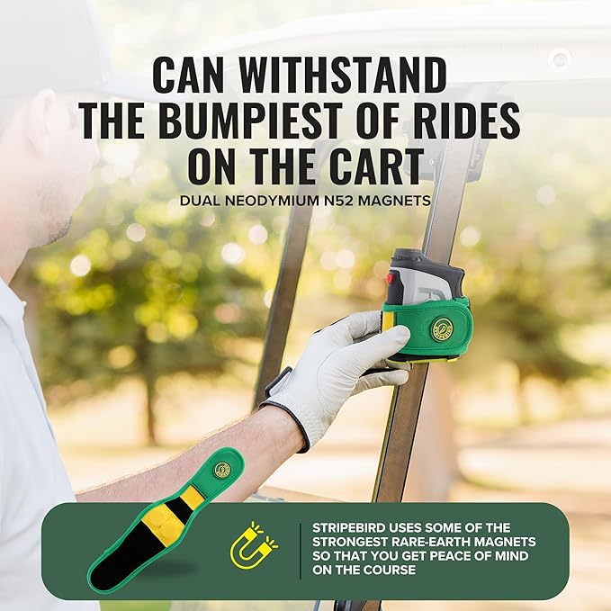 Stripebird 2.0 Slim Golf Rangefinder Magnetic Strap - Form Fitting, No Buckle, Range Finder