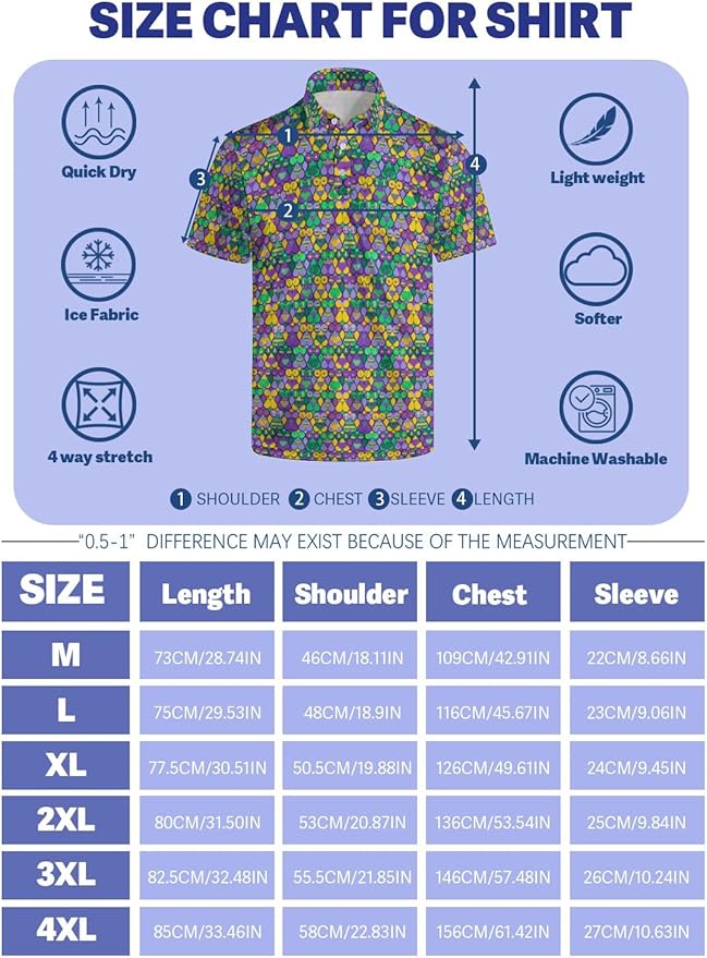HUURAY Funny Golf Polos for Men Funny Print Short Sleeve Shirts Quick Dry Polo Shirts Hawaiian Shirt Performance Golf Outfits