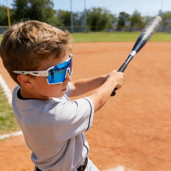 YDAOWKN Kids Sunglasses Youth Baseball Sunglasses Boys Girls Softball Cycling UV400 Protection Sports Goggles