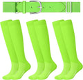 Haysandy Baseball or Softball Sock and Belt Combo Set 3 Football Baseball Socks with Softball Belt for Youth Boys Kids