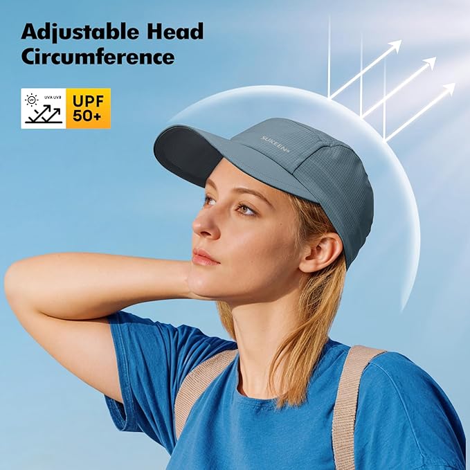 Sukeen Lightweight Sun Hat for Women Men,Quick Drying Baseball Cap UPF50+ Running Hats Foldable Sport Cap for Outdoor Daily