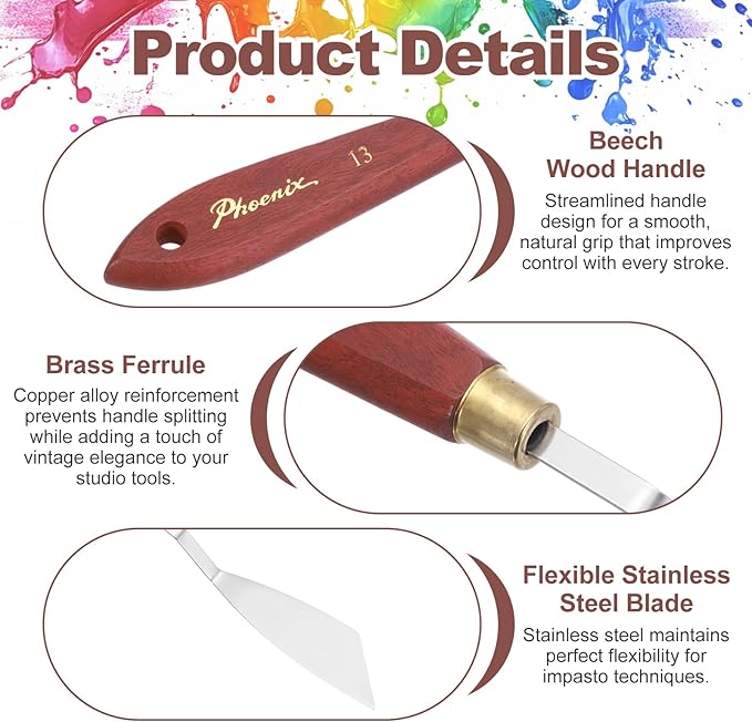 MECCANIXITY Pack of 1 Palette Knife No.13, 8.4" Long Palette Knives - Image 3