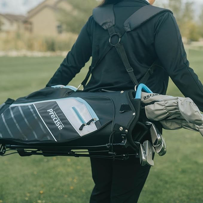 Precise AMG Women's Golf Clubs Full Set – Petite, Regular & Tall Sizes | Beginner & Intermediate | Right Handed | Driver, Fairway, Hybrid, Irons, Putter & Stand Bag