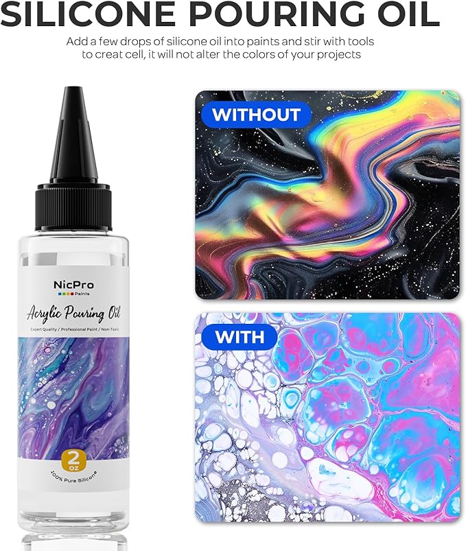 Nicpro 8 Colors Iridescent Metallic Acrylic Pour Paint Supplies Kit, 8.45oz - Image 5