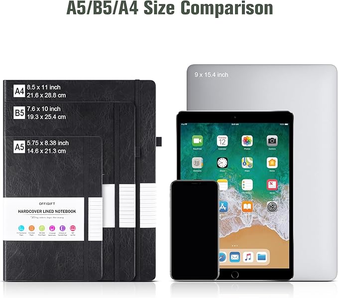 Lined Journal Notebook, Large A5 College Ruled Notebook, 312 Numbered Pages - Image 5