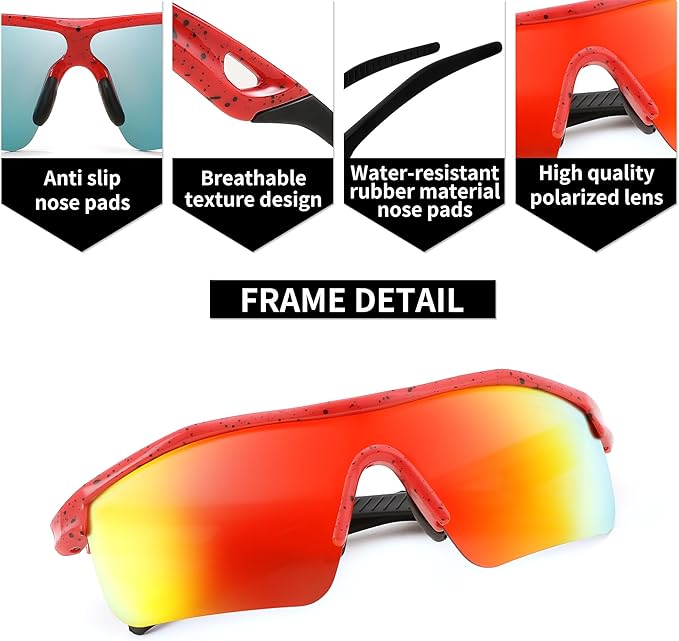 FEISEDY Kids Teens Baseball Polarized Sunglasses Sports TR90 Frame Boys Girls Cycling B2454